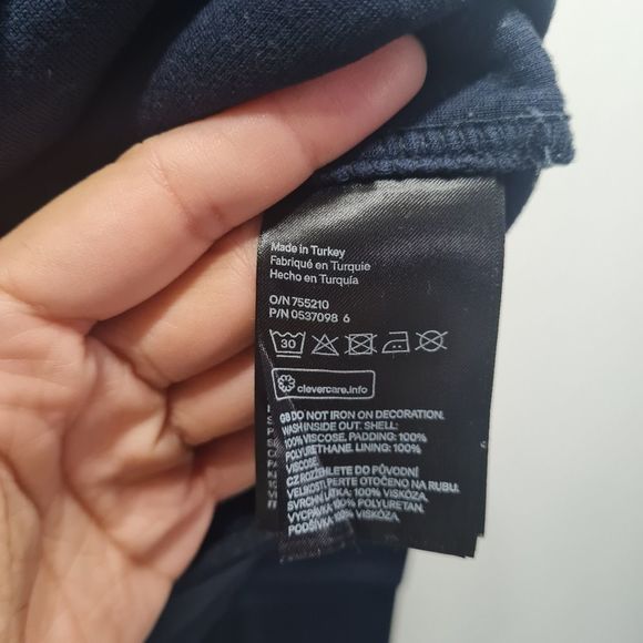 H&M Navy Blue Beaded Longsleeves Crewneck Sweatshirt Women's Size S - Picture 14 of 16